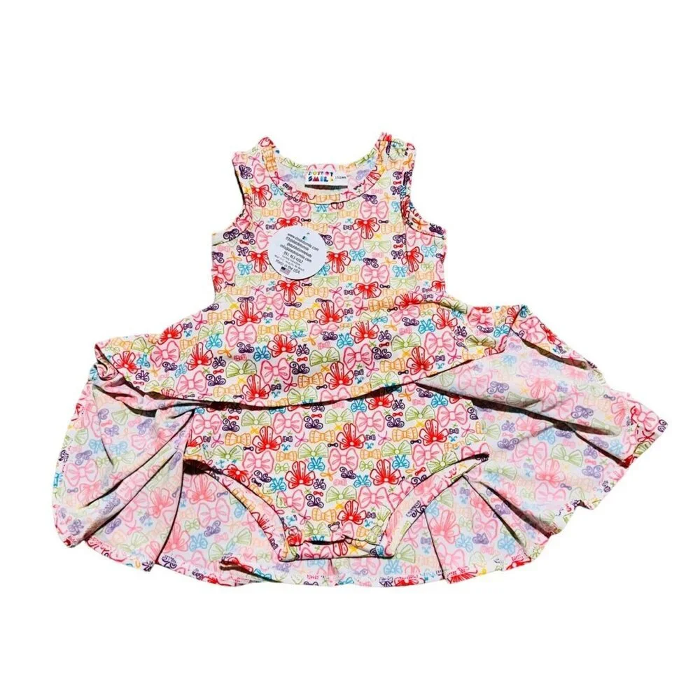 Dot Dot Smile Baby Girl 12/24M Tank Dress‎ Rainbow Bow Full Circle Skirt NWT NEW